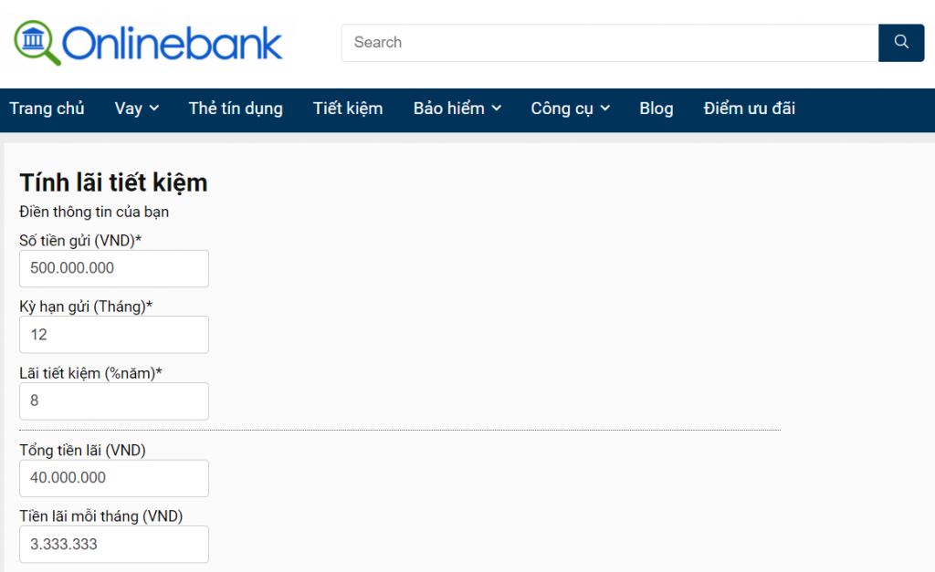 Cách tính lãi suất ngân hàng, lãi suất tiết kiệm nhanh chóng