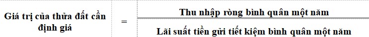 Cách tính giá đất theo phương pháp thu nhập