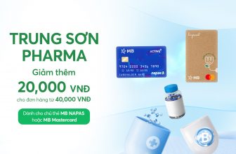 Giảm thêm 20,000 VNĐ dành cho chủ thẻ MB NAPAS hoặc MB Mastercard tạicửa hàng TRUNG SƠN PHARMA